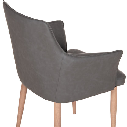 Dining Set 7pcs Mellow Hm21360 Ceramic Top/mdf Legs--pu In Grey/metal Legs