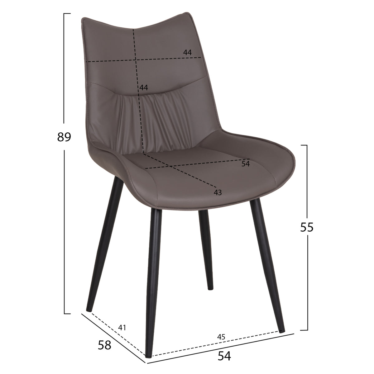 Dining Set 7pcs Aika Hm21364 Ceramic Top/metal Legs--pu In Grey/metal Legs