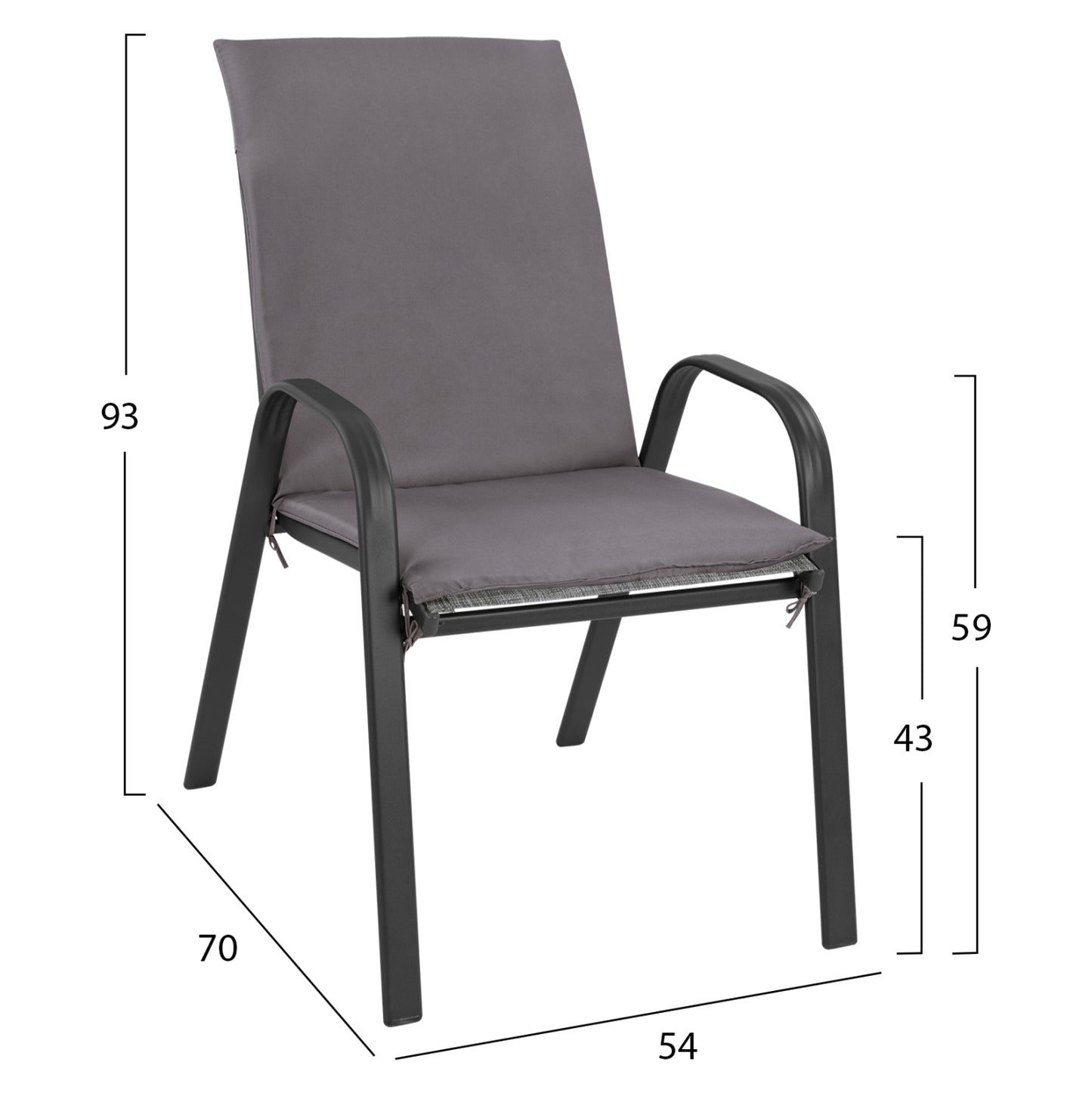 Set Dining Table 7 Pieces Chairs With Pillow & Table 150x90 Hm10572.01 Grey