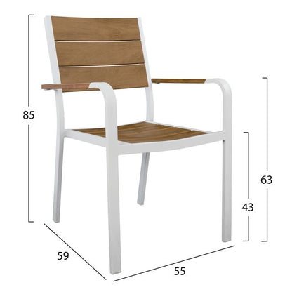 Set Dining Table 7pieces White Color Hm5240.01