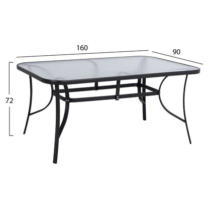 Set Dining Table 7 Pieces Hm10564.01 With Table 160x90x72cm From Grey Metal