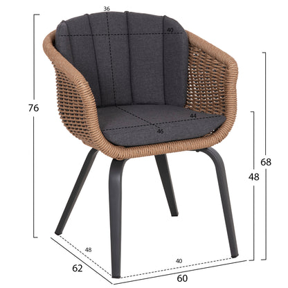 Outdoor Dining Set 9pcs Victus Hm10864.01 Grey Aluminum-sintered Stone-olefin--wicker