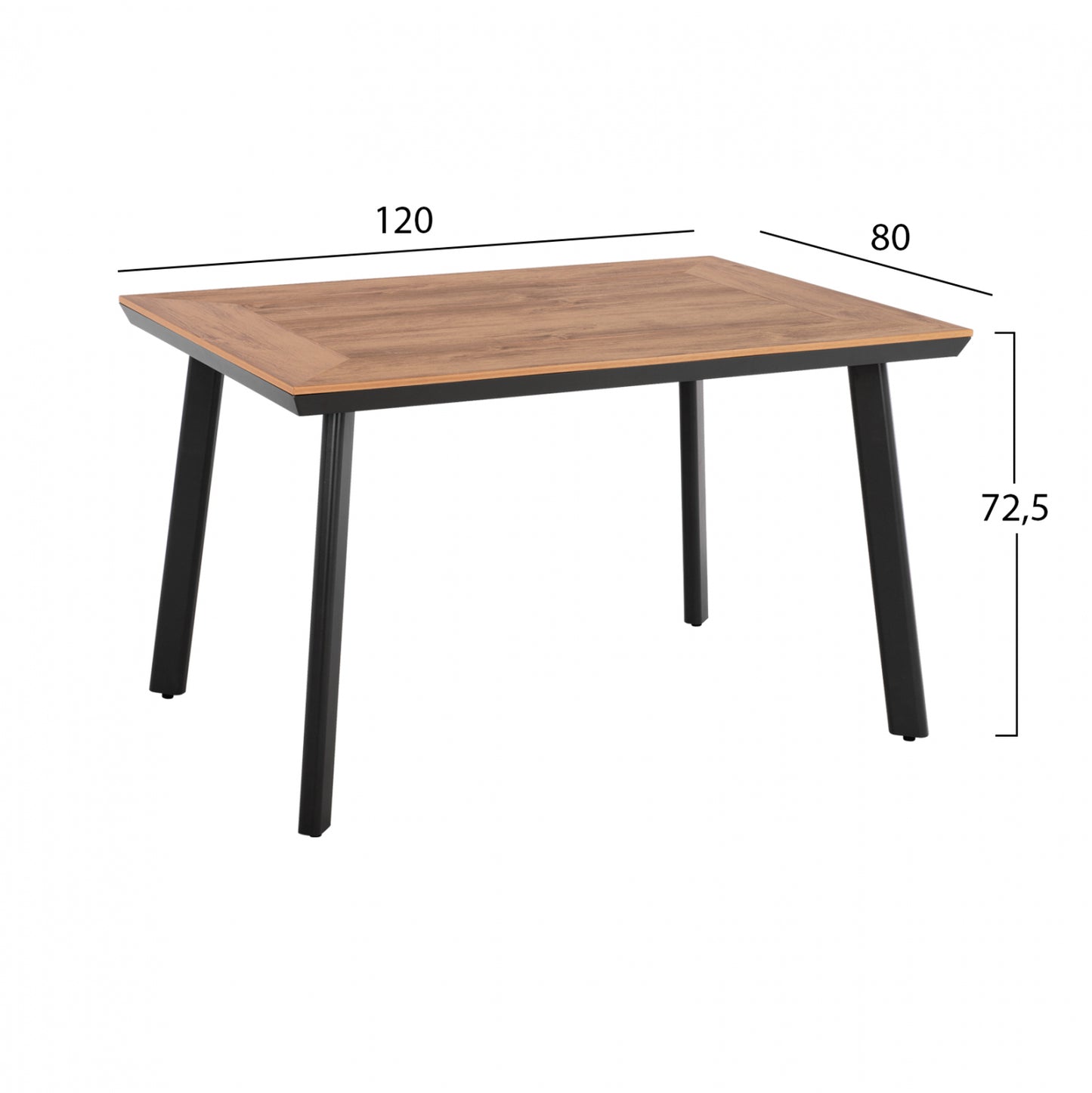 Dining Set 5pcs Charcoal Table 120x80 And Armchair With Rope Hm11535.02
