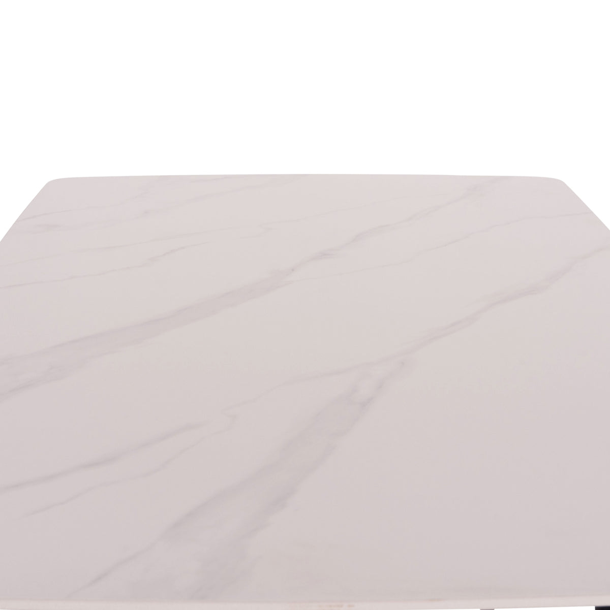 Dining Set 5pcs Cornel Hm10954.02 White Marble Top--beige Fabric