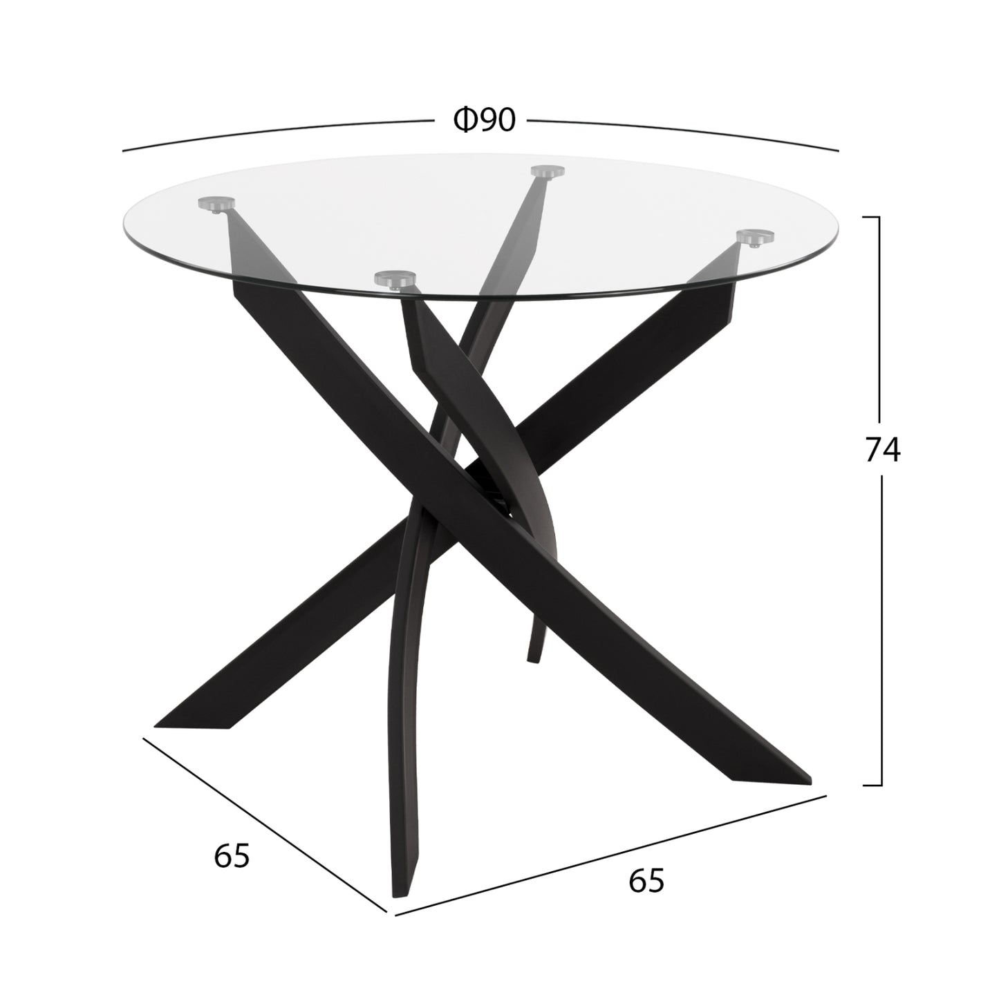 Indoor Dining Set 5pcs Jafaru Hm11073 Metal--velvet In Black