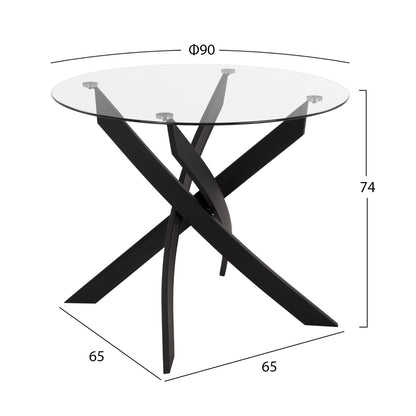 Indoor Dining Set 5pcs Jafaru Hm11073 Metal--velvet In Black