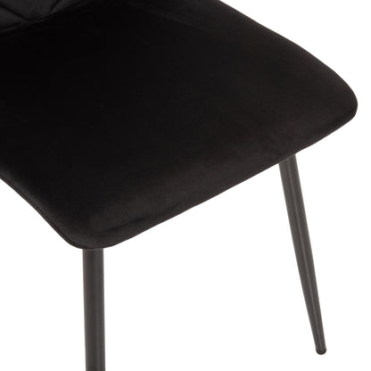Indoor Dining Set 5pcs Jafaru Hm11073 Metal--velvet In Black