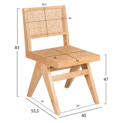 Dining Set Indoor 7pcs Hm21059 Table Paolo & 6 Chairs Fredrik- Natural Wood Color