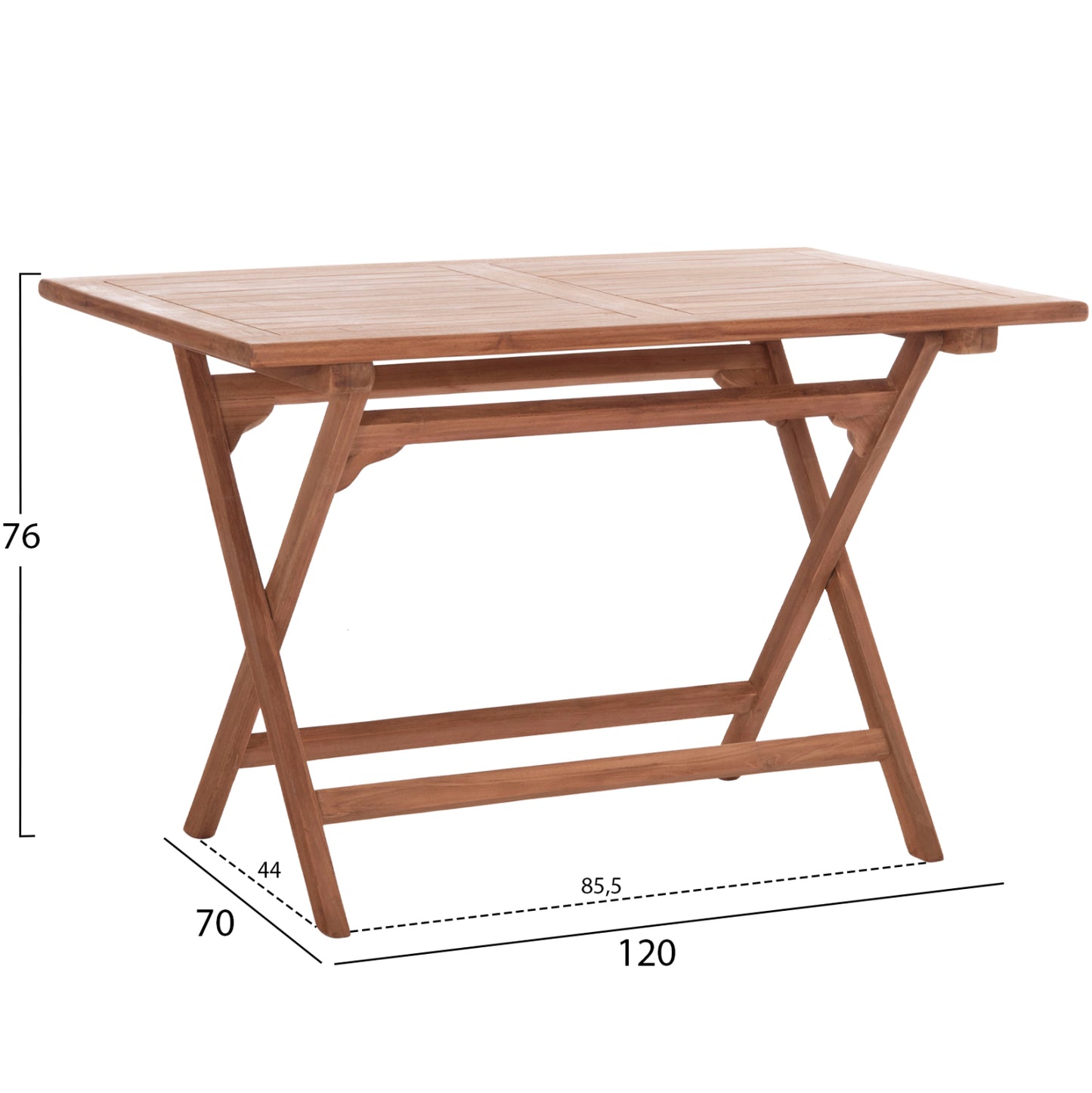 Outdoor Dining Set 5pcs Foldable Eris Hm10919 Teak Wood In Natural