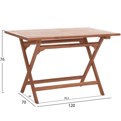Outdoor Dining Set 5pcs Foldable Eris Hm10919 Teak Wood In Natural