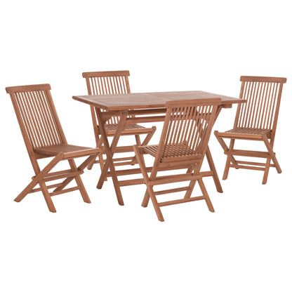 Outdoor Dining Set 5pcs Foldable Eris Hm10919 Teak Wood In Natural