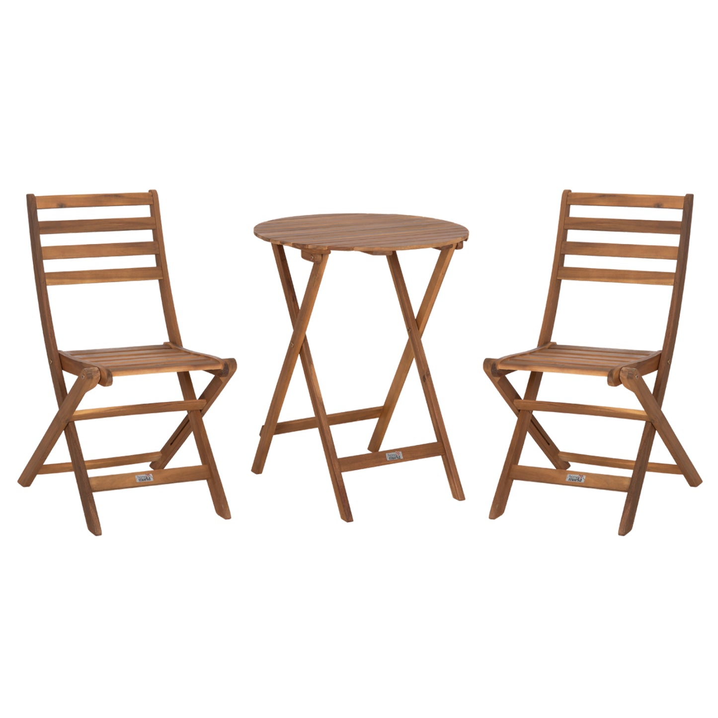 Outdoor Dining Set 3pcs Foldable Muyen Hm10977 Acacia Wood In Natural