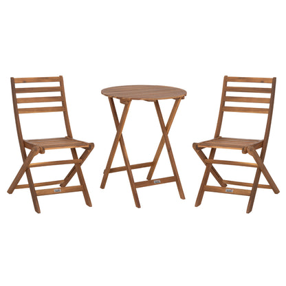 Outdoor Dining Set 3pcs Foldable Muyen Hm10977 Acacia Wood In Natural