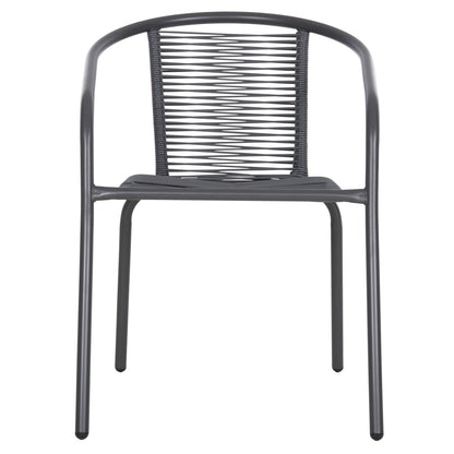 Outdoor 3pcs Dining Set Lima Hm10879.01 Metal & P.e.rattan In Grey (round)
