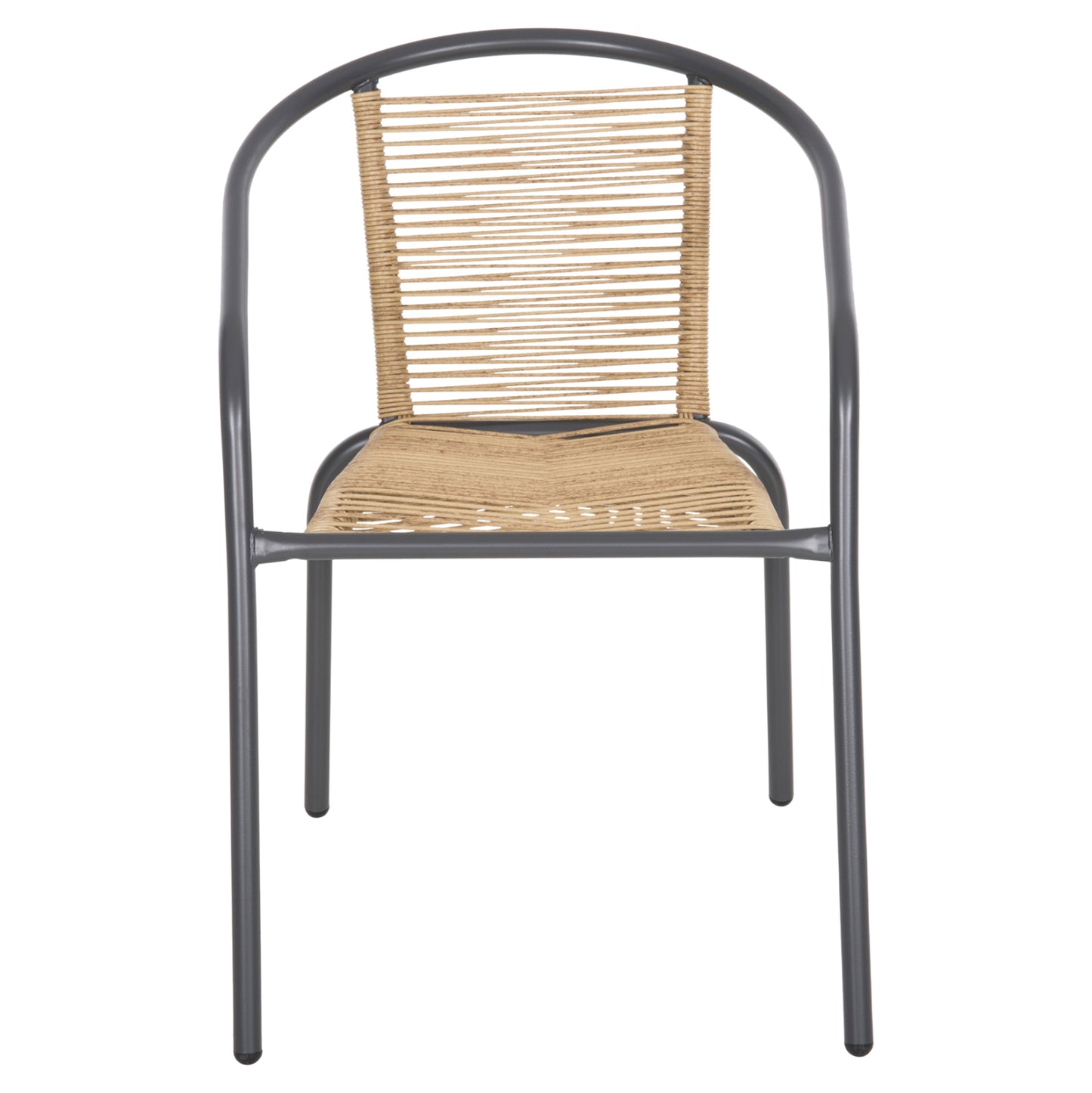 Outdoor 3pcs Dining Set Lima Hm10879.02 Metal In Grey & P.e.rattan In Natural (round)