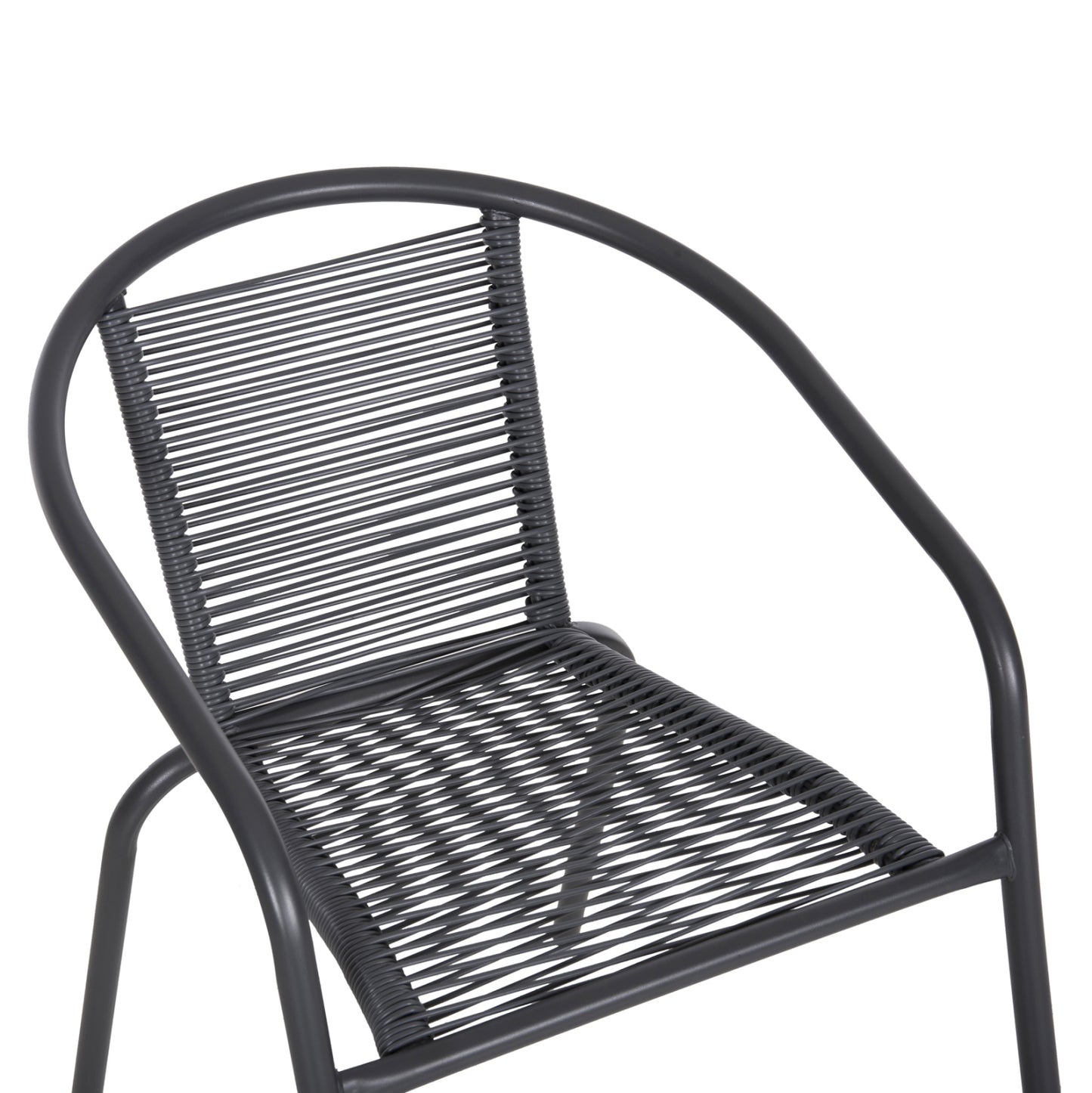 Outdoor 3pcs Dining Set Lima Hm10879.01 Metal & P.e.rattan In Grey (round)