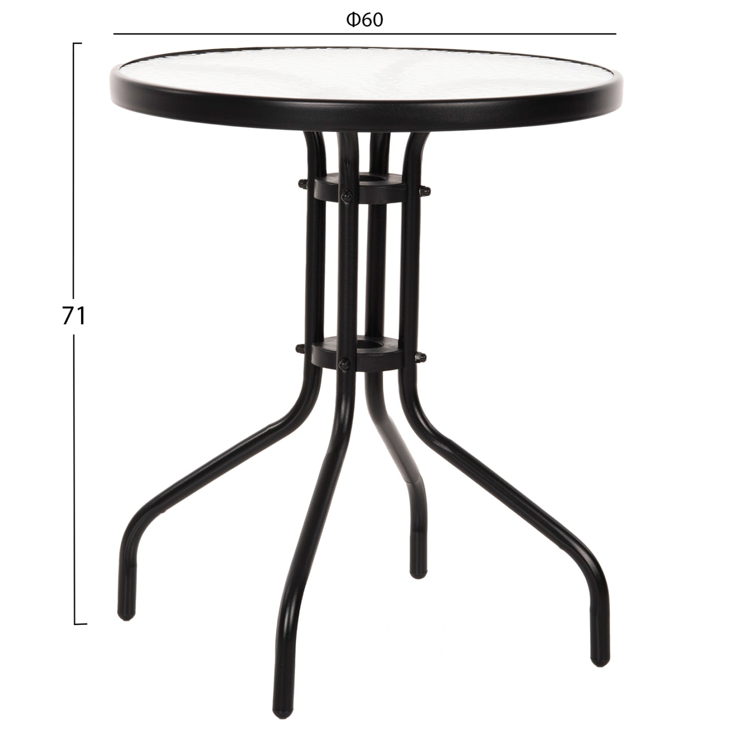 Outdoor 3pcs Dining Set Lima Hm10881.03 Metal & Textilene In Black (round)