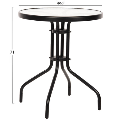 Outdoor 3pcs Dining Set Lima Hm10881.03 Metal & Textilene In Black (round)