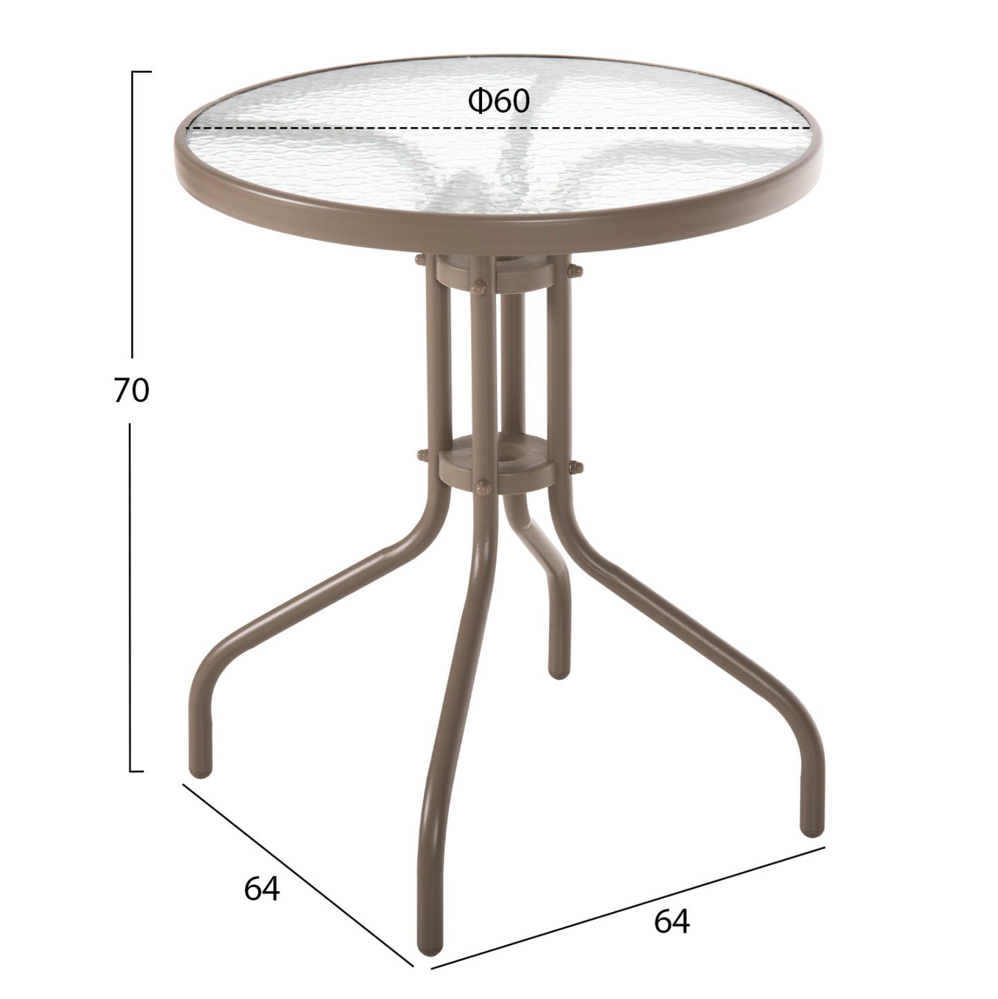 Outdoor 3pcs Dining Set Lima Hm10881.04 Metal & Textilene In Champagne Color (round)