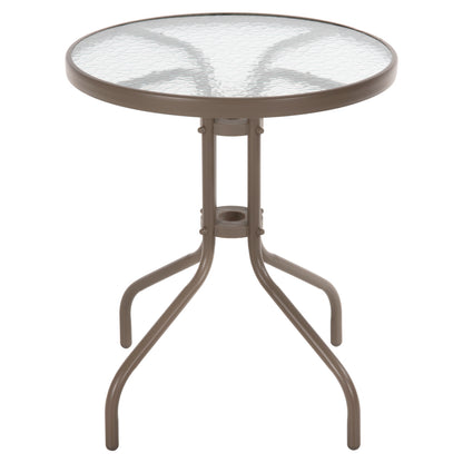 Outdoor 3pcs Dining Set Lima Hm10881.04 Metal & Textilene In Champagne Color (round)