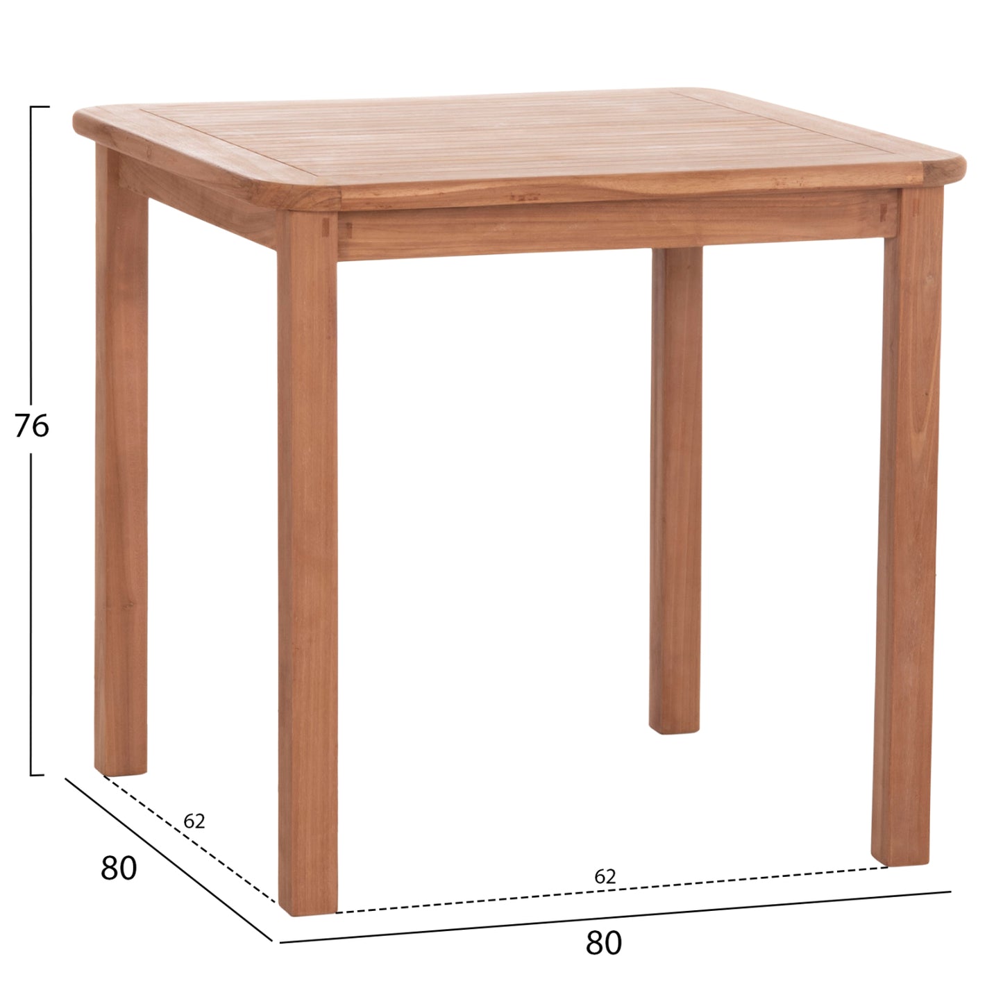 Outdoor Dining Set 3pcs Ermioni Hm10924 Teak Wood In Natural Color