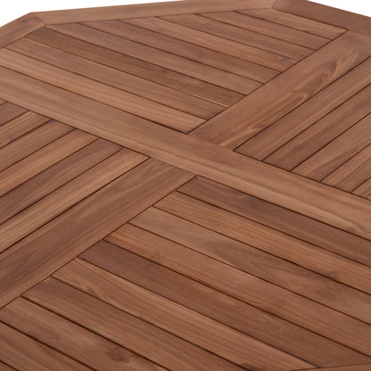 Outdoor Dining Set 5pcs Foldable Karlin Hm10922 Teak Wood In Natural
