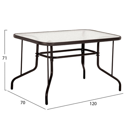 Outdoor Dining Set 5pcs Adam Hm10565.02 Metal & Textilene--brown