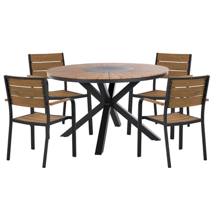Outdoor Dining Set 5pcs Moril Hm10870.01 Aluminum In Anthracite--polywood