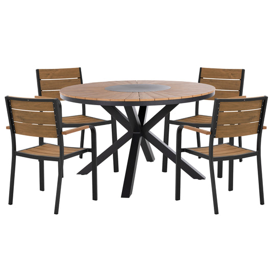 Outdoor Dining Set 5pcs Moril Hm10870.01 Aluminum In Anthracite--polywood