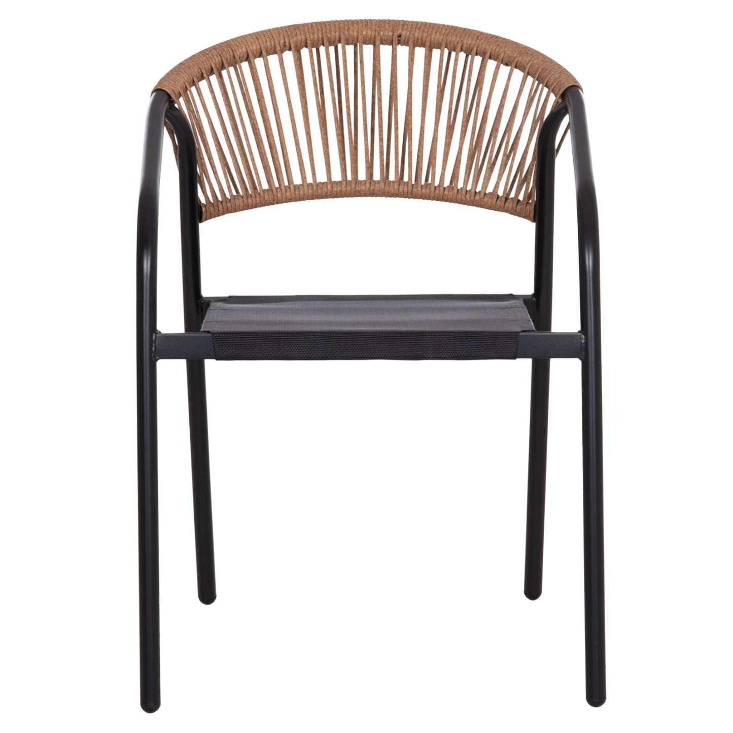 Outdoor Dining Set 5pcs Figo Hm10880.03 Metallic Table & Armchairs In Black