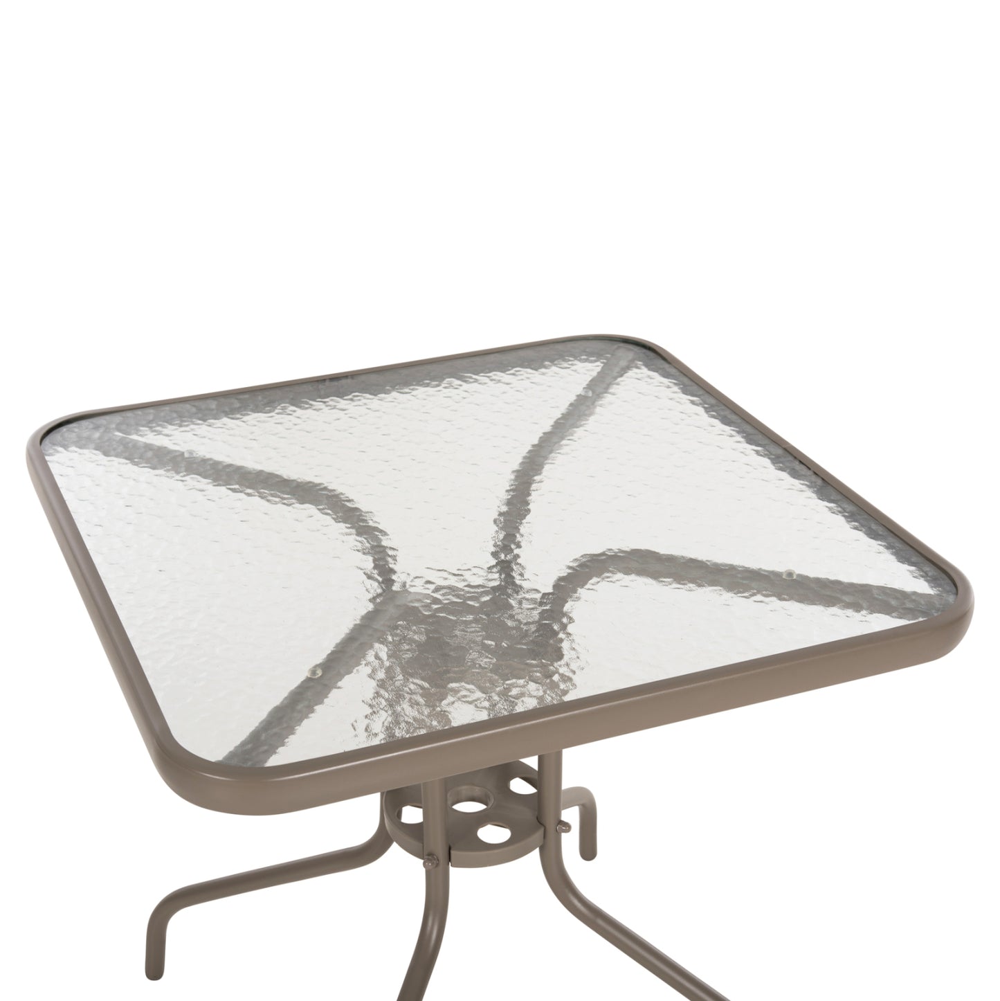 Outdoor Dining Set 5pcs Figo Hm10880.04 Metallic Table & Armchairs In Champagne Color