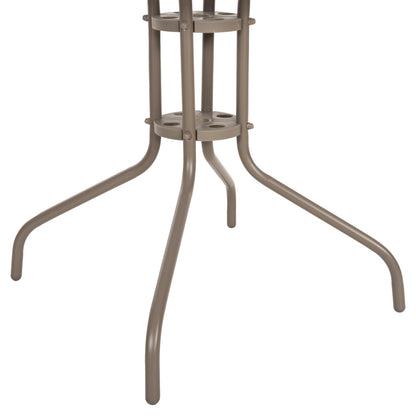 Outdoor Dining Set 5pcs Figo Hm10880.04 Metallic Table & Armchairs In Champagne Color