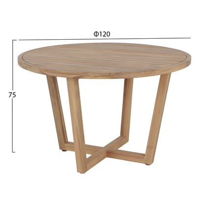 Outdoor Dining Set 5pcs Paraiso Hm10898.02 Acacia Wood In Natural--cushions In Grey