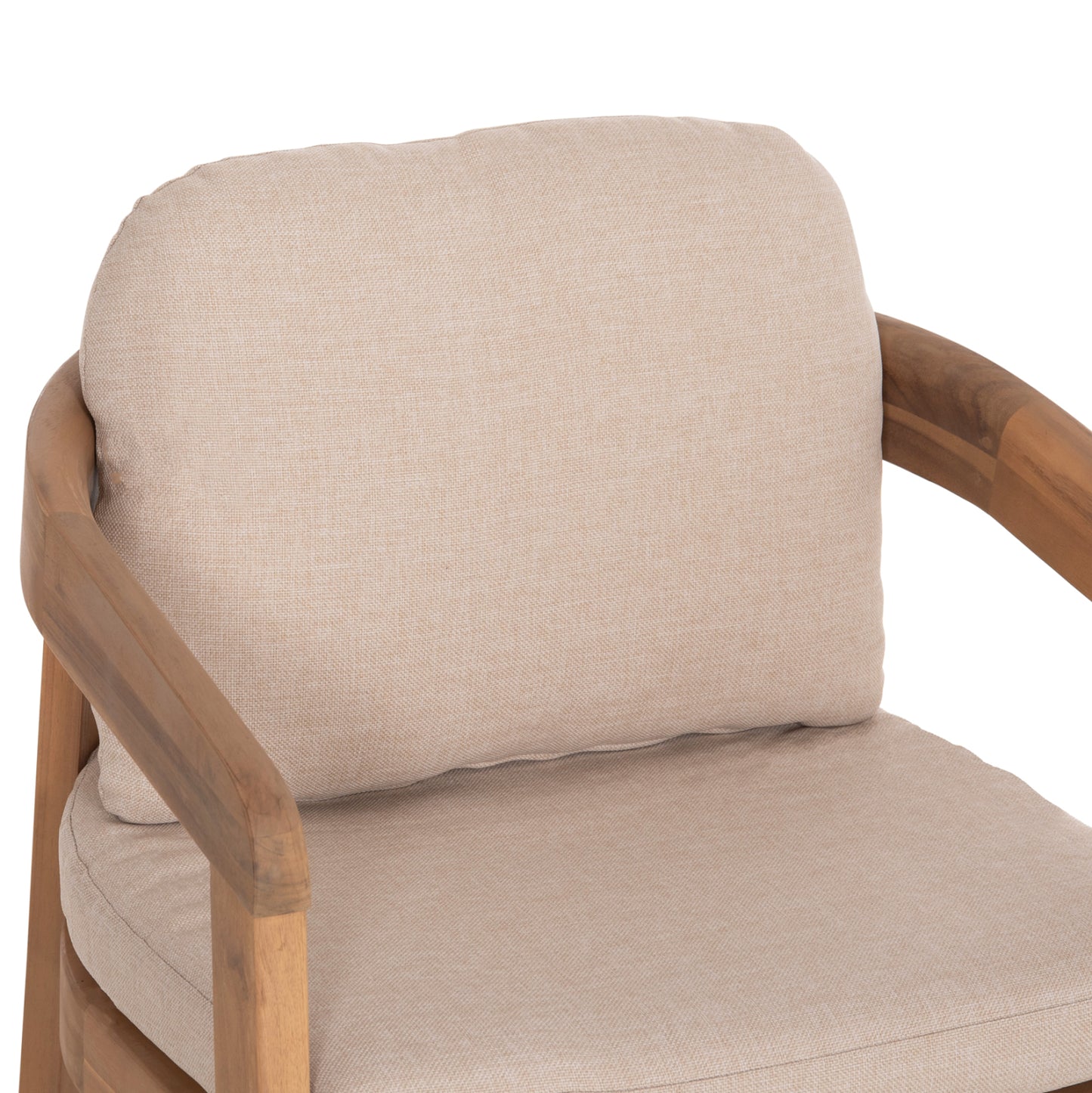 Outdoor Dining Set 5pcs Cravin Hm10904 Acacia Wood In Natural--cushions In Beige