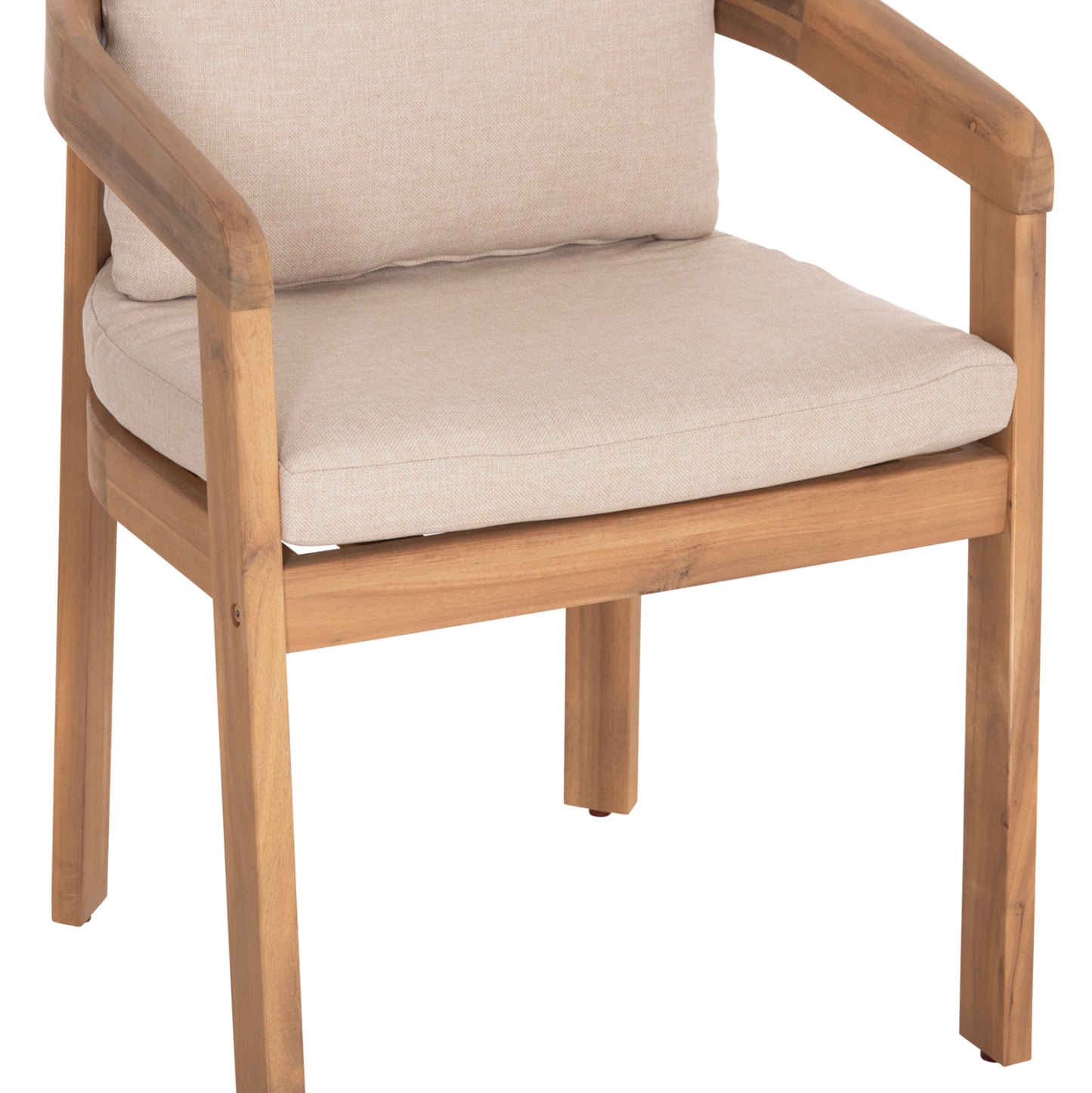 Outdoor Dining Set 5pcs Cravin Hm10904 Acacia Wood In Natural--cushions In Beige