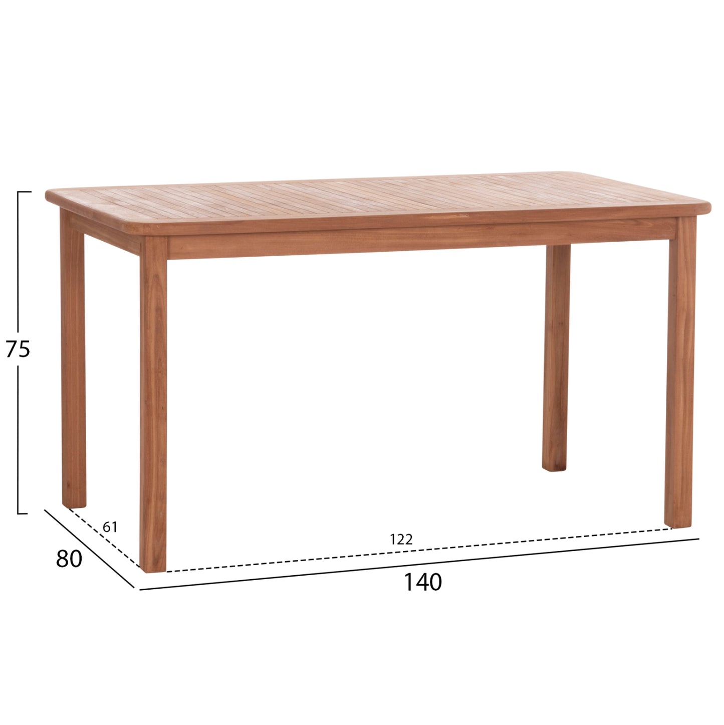 Outdoor Dining Set 5pcs Ebenizer Hm10915 Teak Wood In Natural Color