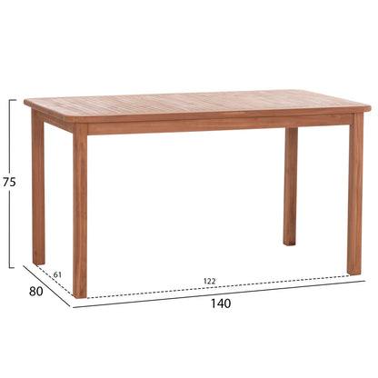 Outdoor Dining Set 5pcs Ebenizer Hm10915 Teak Wood In Natural Color