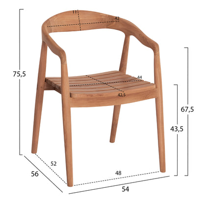 Outdoor Dining Set 5pcs Ebenizer Hm10915 Teak Wood In Natural Color