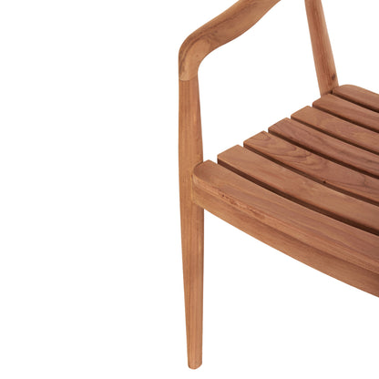 Outdoor Dining Set 5pcs Ebenizer Hm10915 Teak Wood In Natural Color
