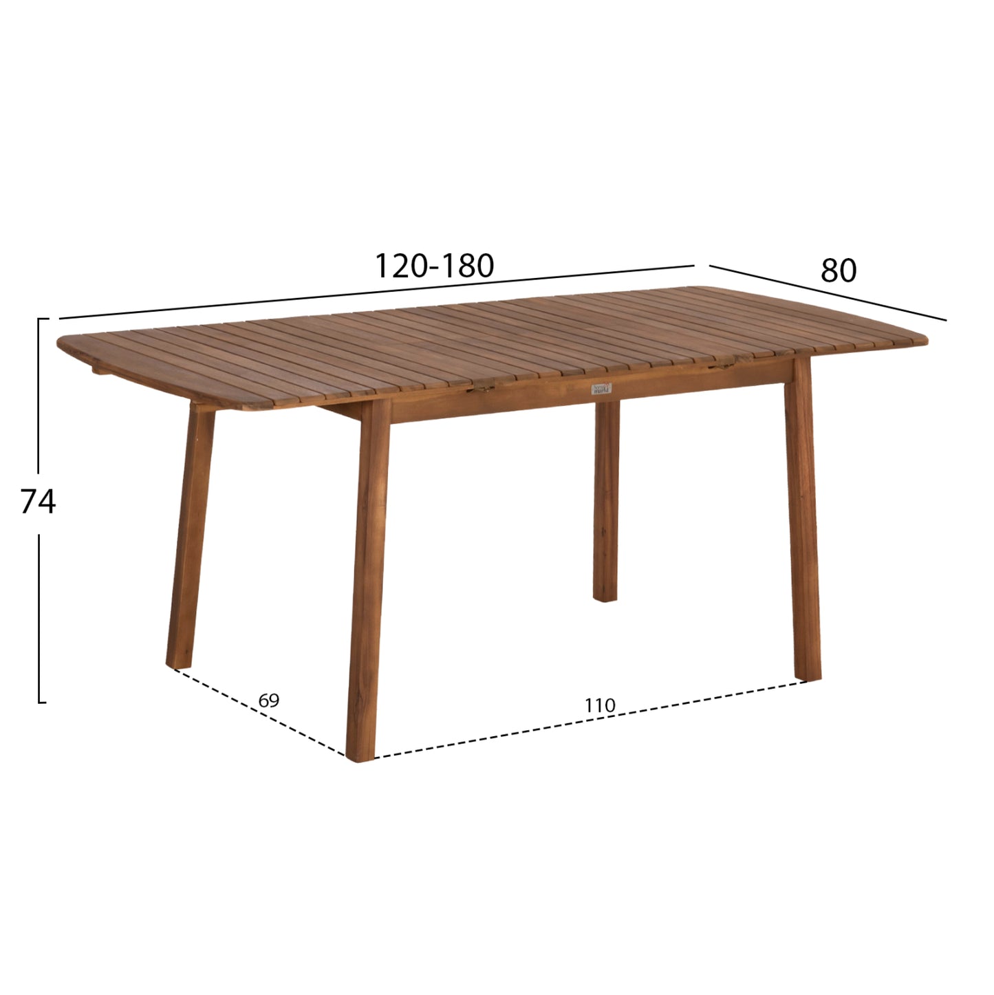 Outdoor Dining Set 5pcs Kroll Hm10981 Acacia Wood In Natural--cushions In Beige