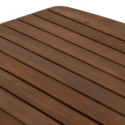 Outdoor Dining Set 5pcs Kroll Hm10981 Acacia Wood In Natural--cushions In Beige