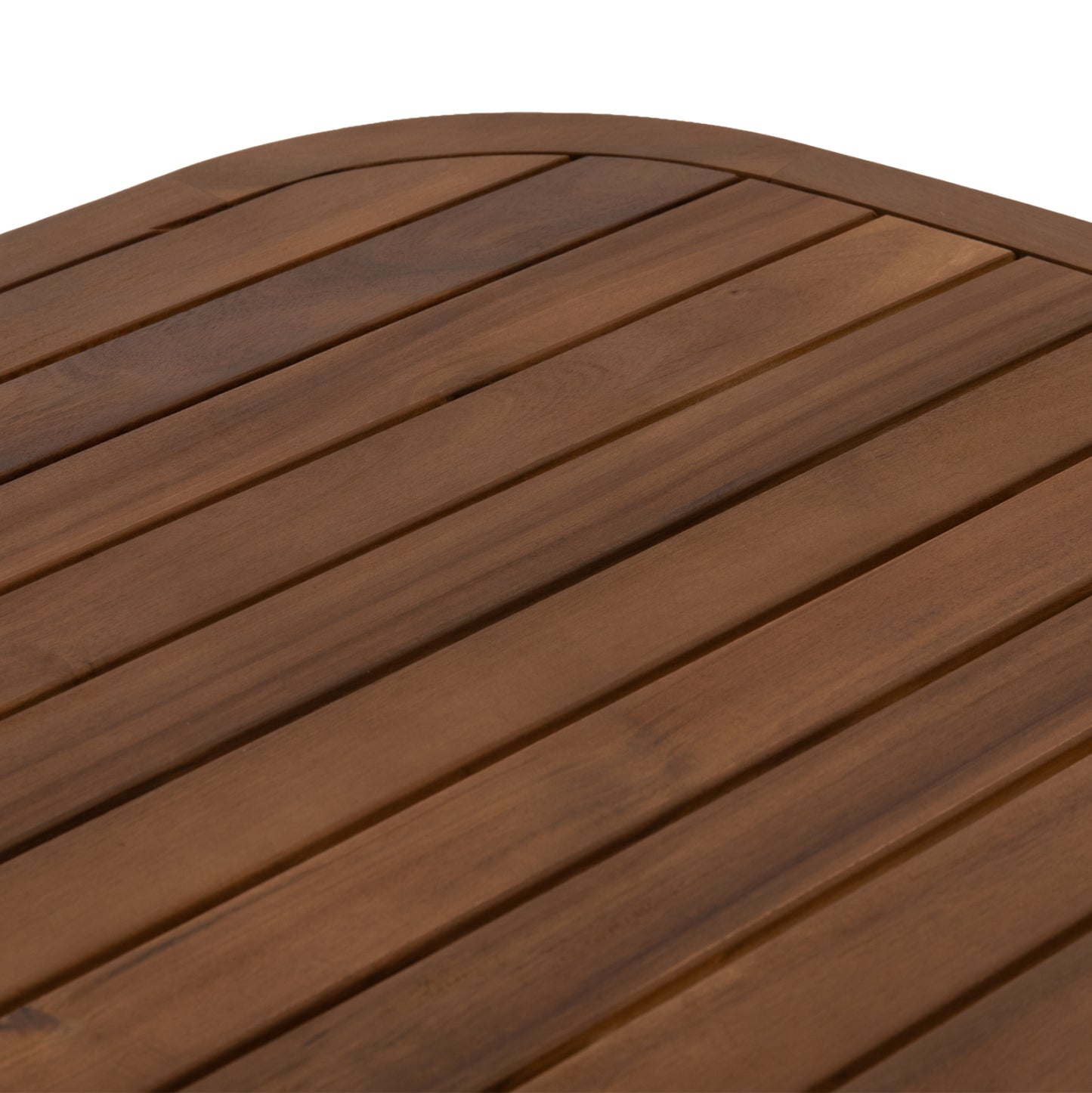 Outdoor Dining Set 5pcs Debbie Hm10991 Acacia Wood In Natural-cushions In Beige