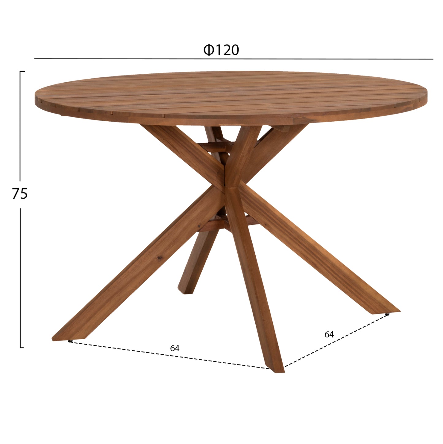 Outdoor Dining Set 5pcs Nori Hm10992 Acacia Wood In Natural-cushions In Beige