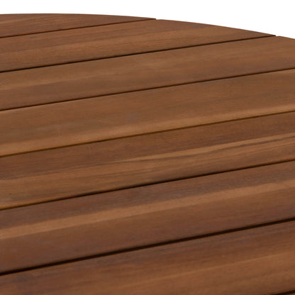 Outdoor Dining Set 5pcs Nori Hm10992 Acacia Wood In Natural-cushions In Beige