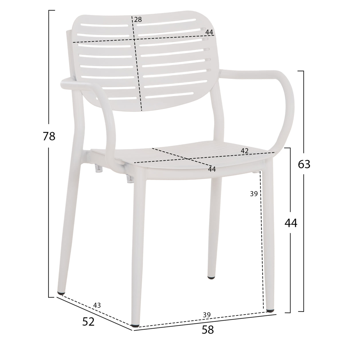 Outdoor Dining Set 5pcs Hilliard Hm10998.01 White Aluminum-polywood