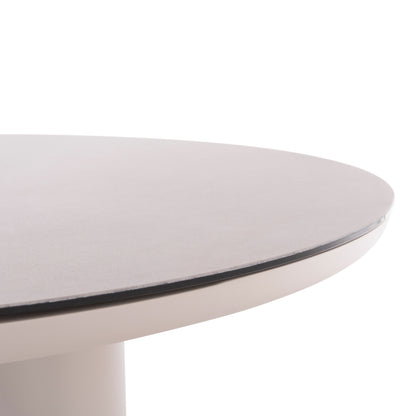 Outdoor Dining Set 5pcs Shanks Hm11002.02 Aluminum In Cream White & Olefin Cushion Covers In Beige