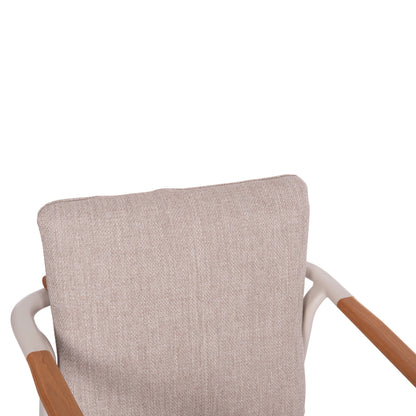Outdoor Dining Set 5pcs Senti Hm11003.02 Aluminum Cream White--olefin Cushion Covers Beige