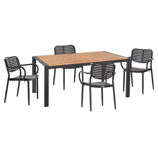 Outdoor Dining Set 5pcs Hilliard Hm10998.03 Anthracite Aluminum-polywood