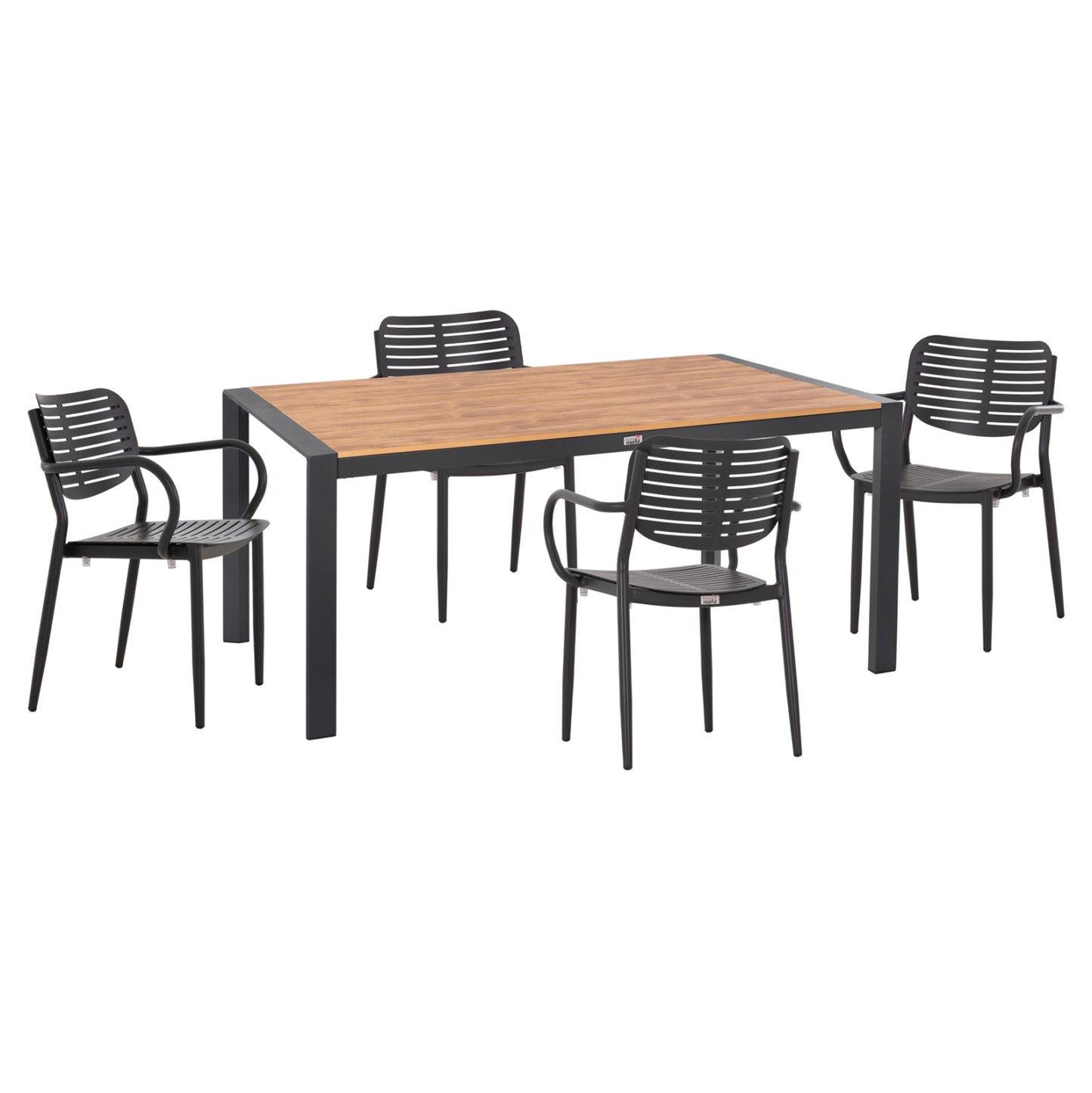 Outdoor Dining Set 5pcs Hilliard Hm10998.03 Anthracite Aluminum-polywood