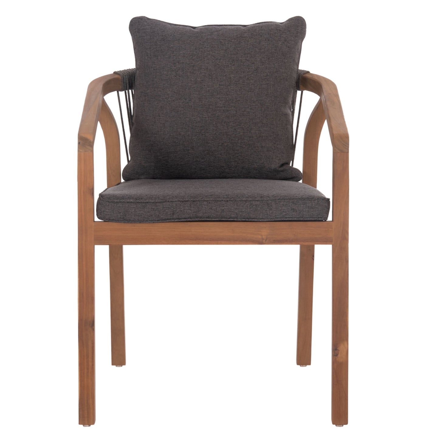 Outdoor Dining Set 7pcs Contrel Hm10899.02 Acacia Wood In Natural--cushions In Grey